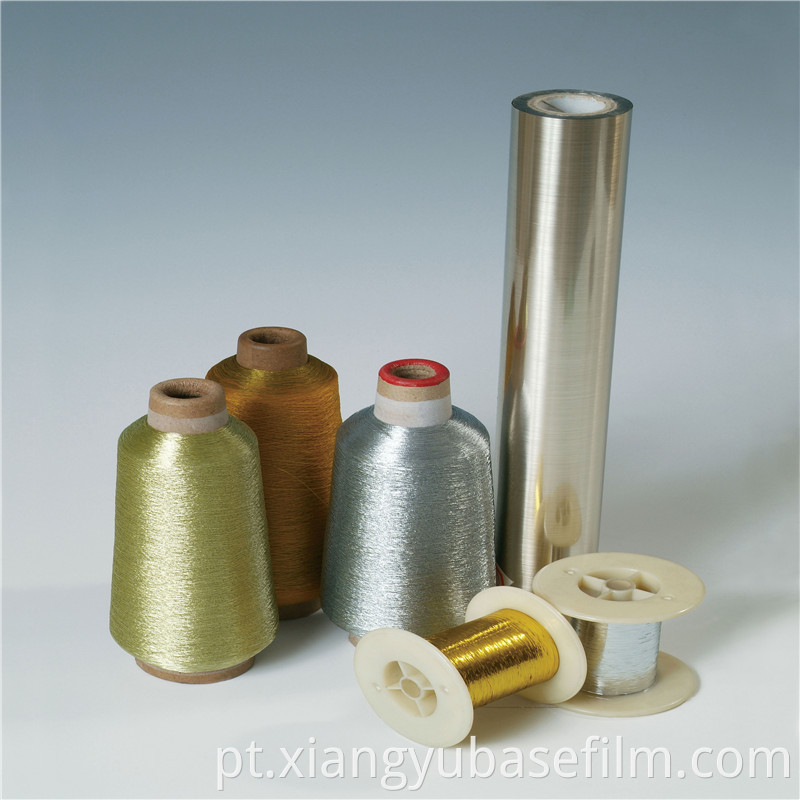 Metallic yarn base film